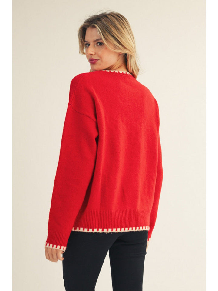 Jodifl Sequin Design Red Nosed Reindeer Sweater