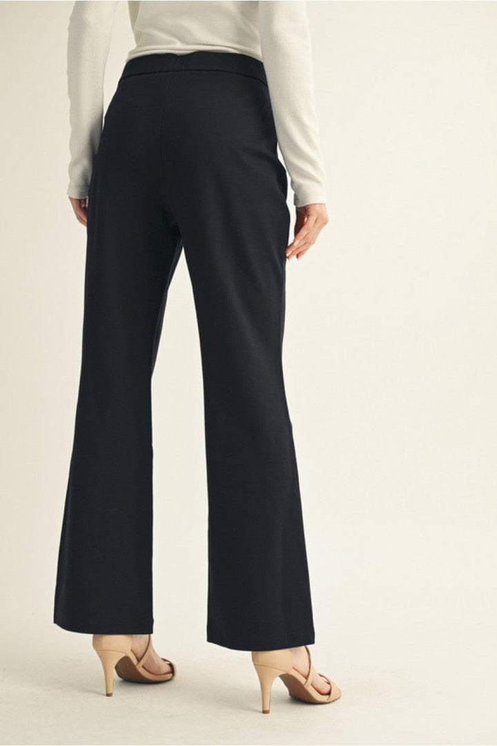 Jodifl Solid Bootcut Slacks with Elastic Waistband