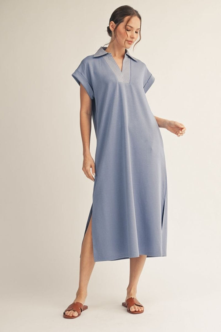 solid midi dress Madelyn YGroup_L1748 Arabian Dress Name Fashion Short sleeve solid midi Color:White B1015