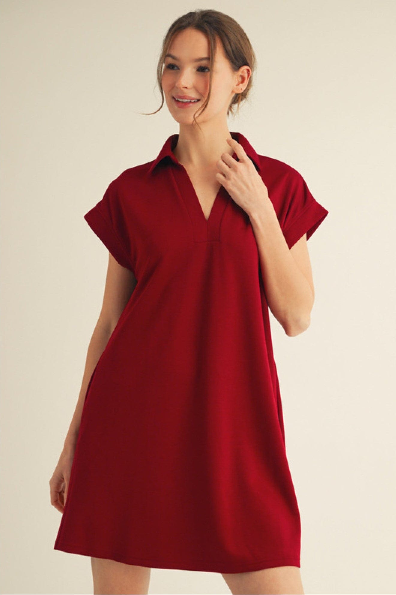 Jodifl Solid Open Collared Short Sleeve Casual Dress with Side Pockets –  jfybrand