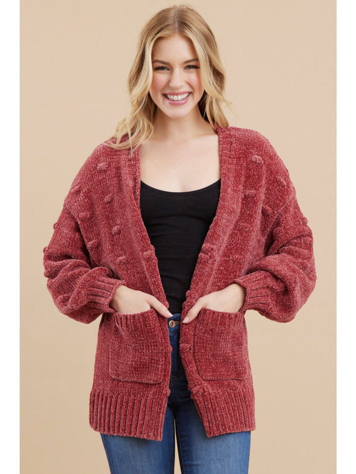 Jodifl Textured Knit Cardigan With A Long Sleeves