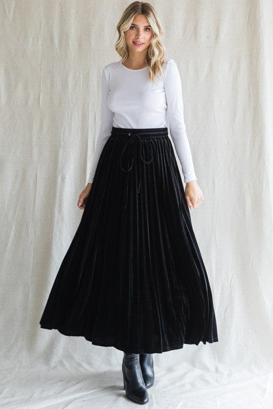 Jodifl Velvet Pleated Full Skirt