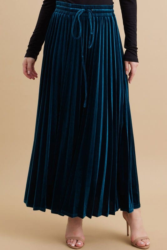 Jodifl Velvet Pleated Full Skirt