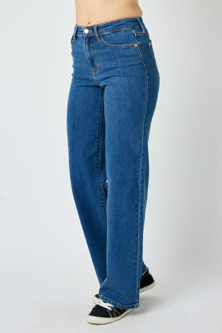 Judy Blue Classic Denim High Waist Wide Jeans