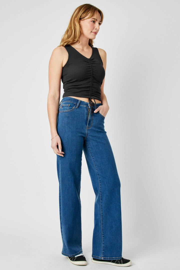 Judy Blue Classic Denim High Waist Wide Jeans