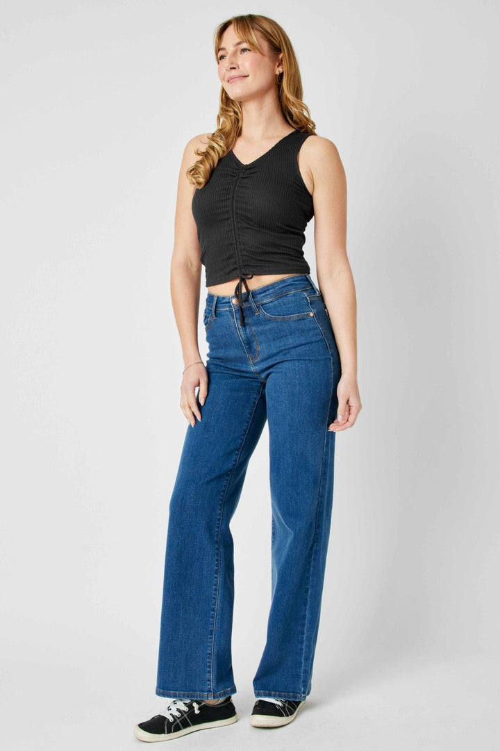 Judy Blue Classic Denim High Waist Wide Jeans