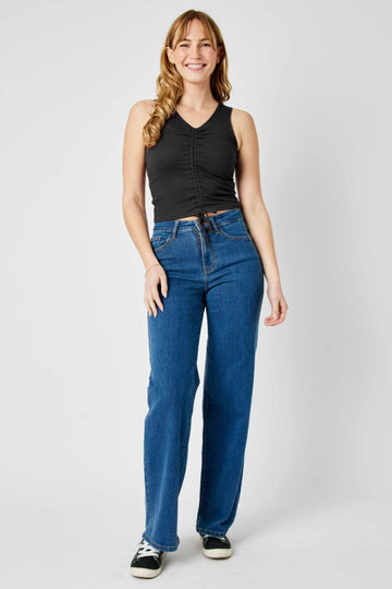 Judy Blue Classic Denim High Waist Wide Jeans