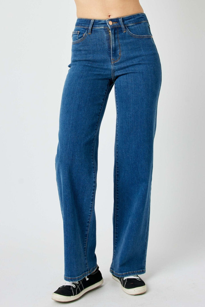 Judy Blue Classic Denim High Waist Wide Jeans