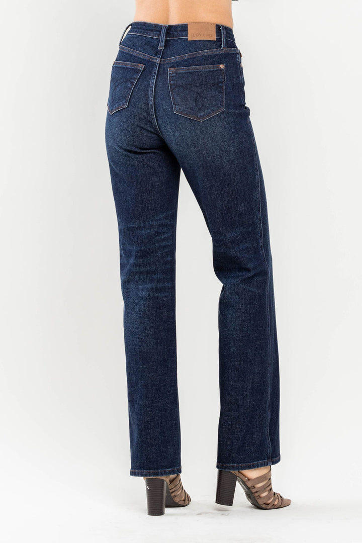 Judy Blue High Waist Button-Fly Straight Leg Jeans