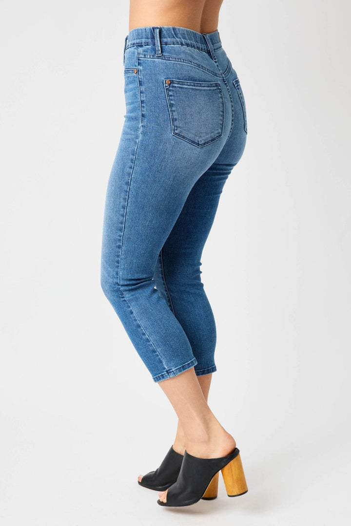 Judy Blue High Waist Cool Denim Pull On Capri