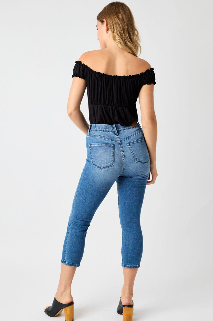 Judy Blue High Waist Cool Denim Pull On Capri