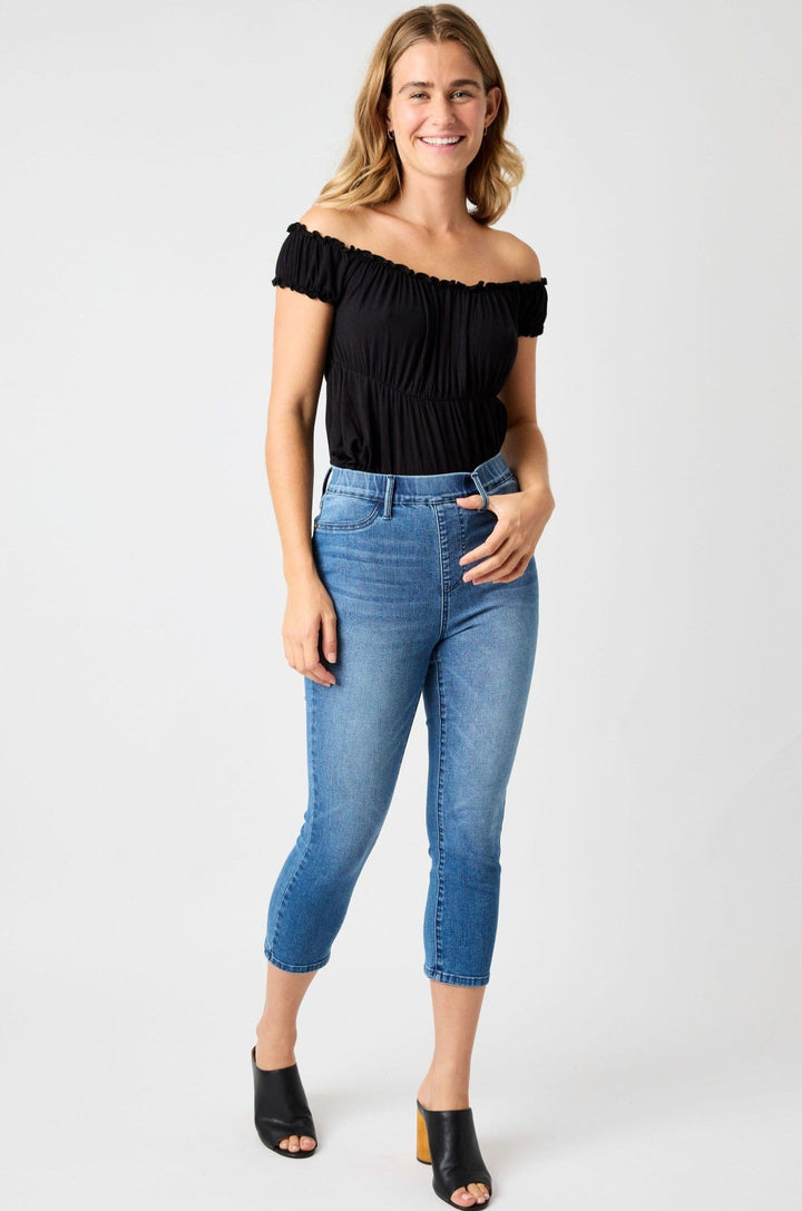 Judy Blue High Waist Cool Denim Pull On Capri