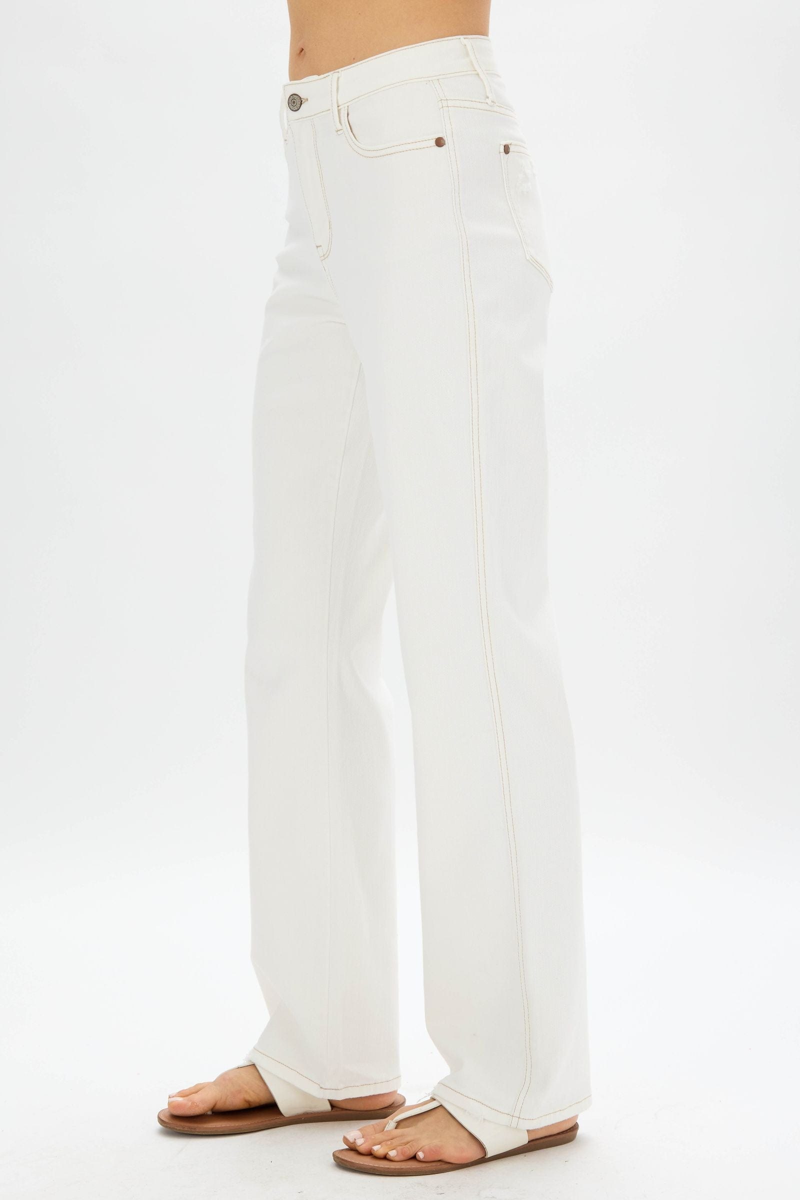 White cropped bootcut on sale jeans