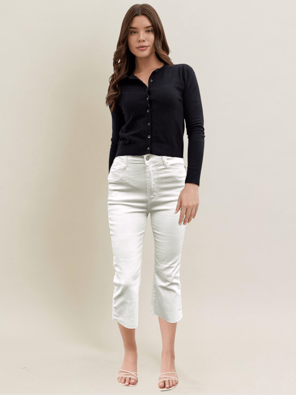 Judy Blue High Waist Cropped Subtle Bootcut Jeans