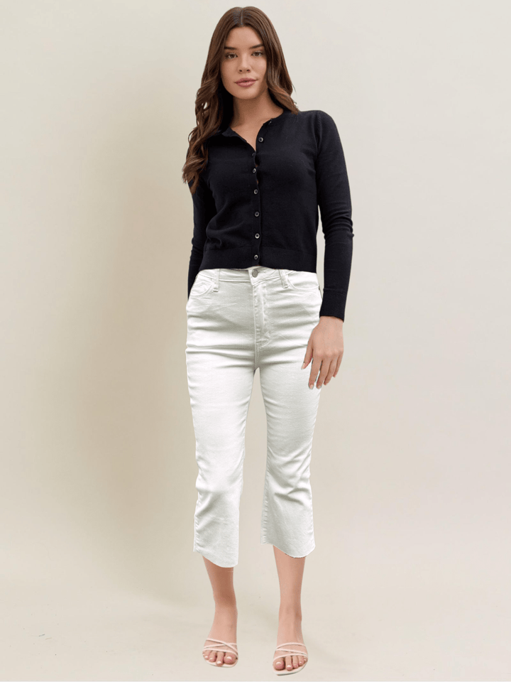 Judy Blue High Waist Cropped Subtle Bootcut Jeans