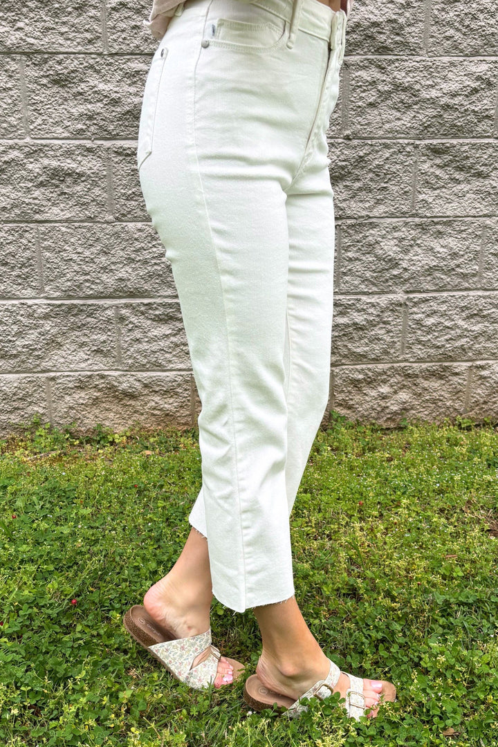 Judy Blue High Waist Cropped Subtle Bootcut Jeans