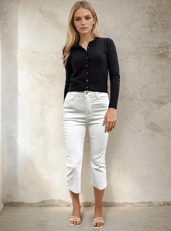 Judy Blue High Waist Cropped Subtle Bootcut Jeans
