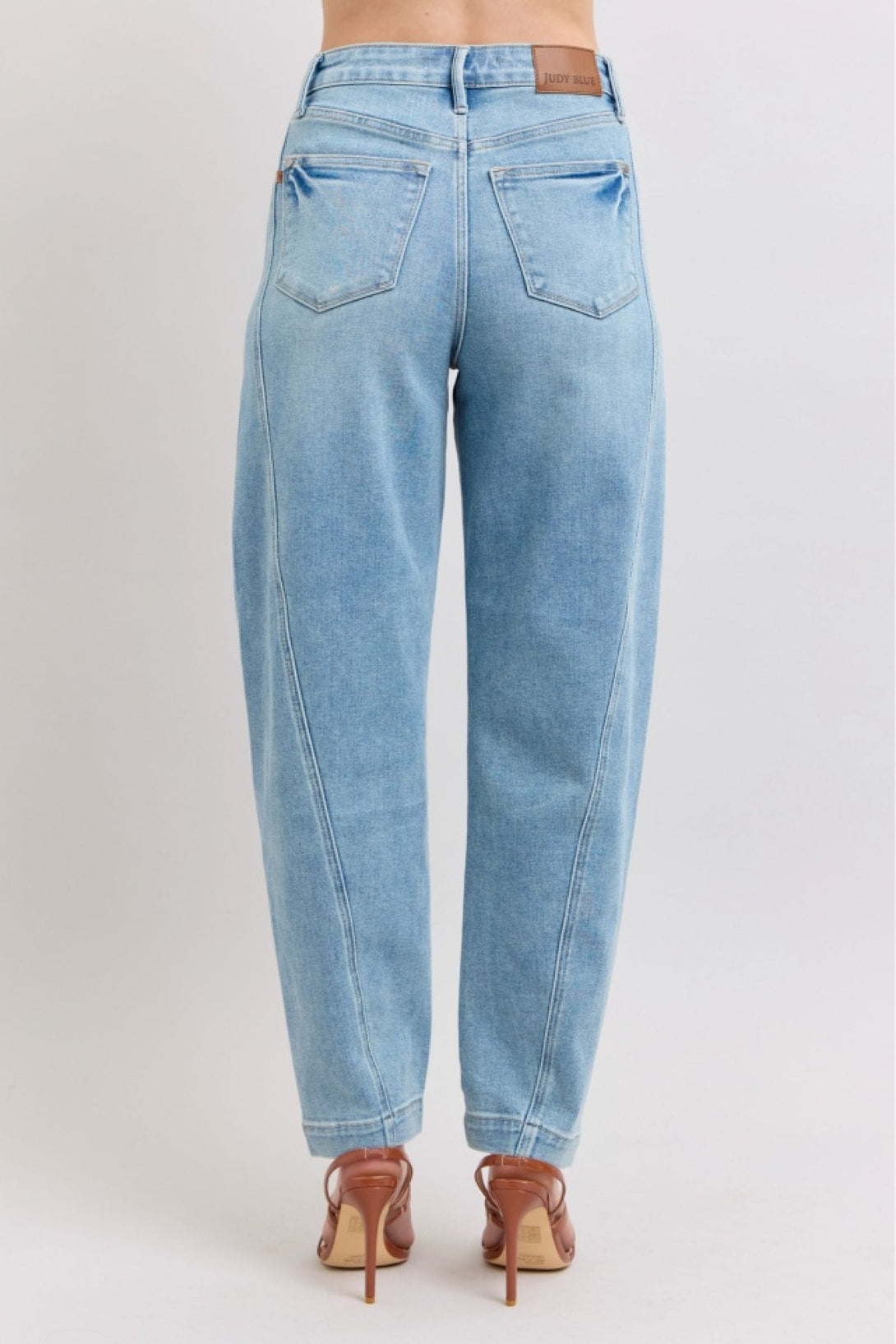 Judy Blue High Waist Diagonal Seam Barrel Leg Jeans