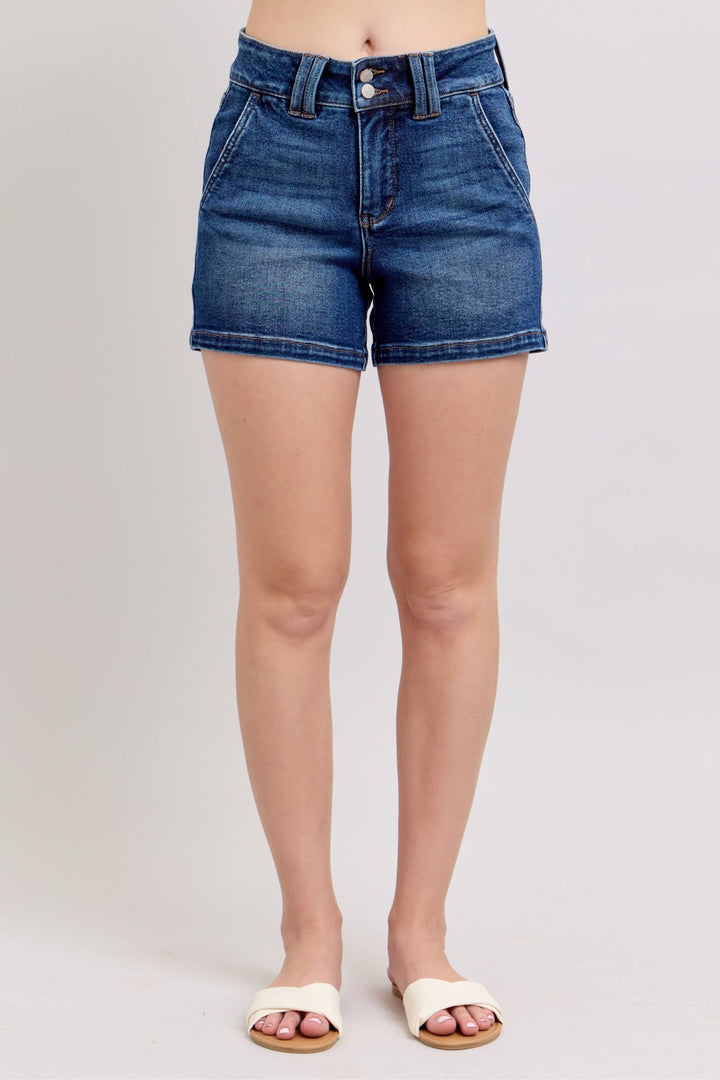 Judy Blue High Waist Double Button Waistband Shorts