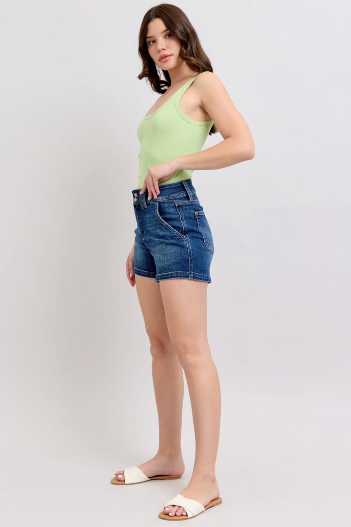 Judy Blue High Waist Double Button Waistband Shorts