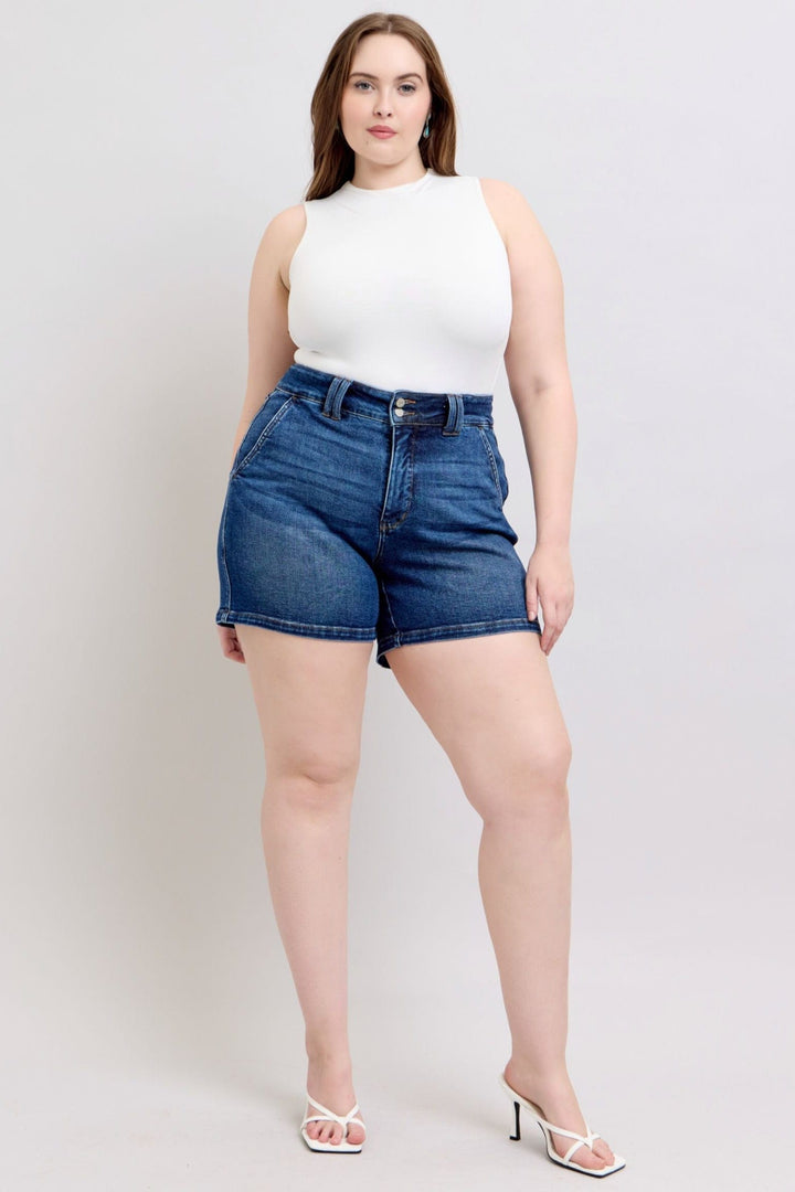 Judy Blue High Waist Double Button Waistband Shorts