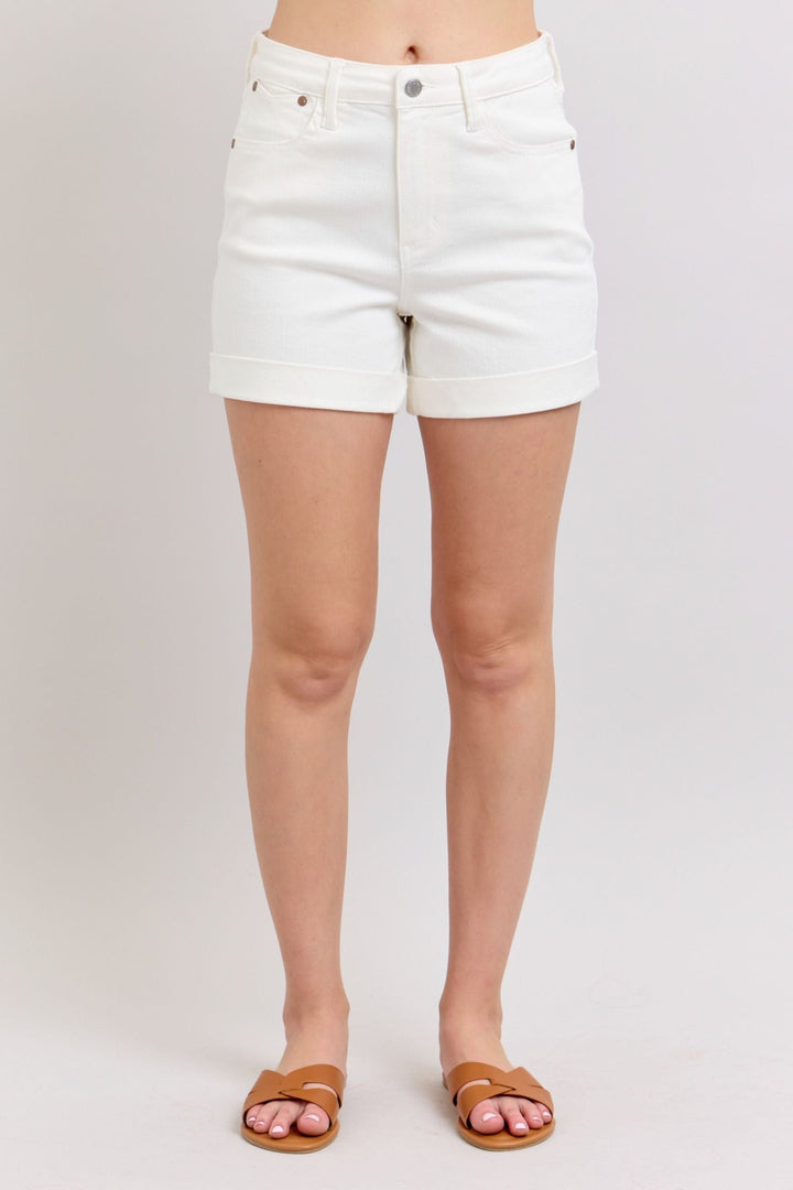 Judy Blue High Waist Double Rolled Cuff Shorts