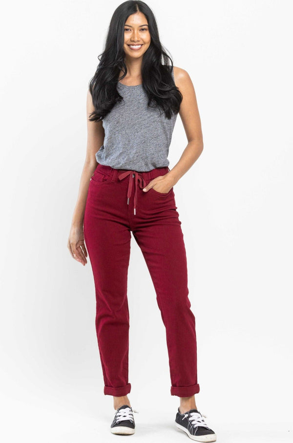 Judy Blue High waist pull on double-cuff slim jeans
