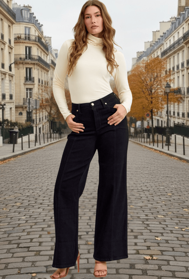 Judy Blue High Waist Retro Wide Leg Jeans