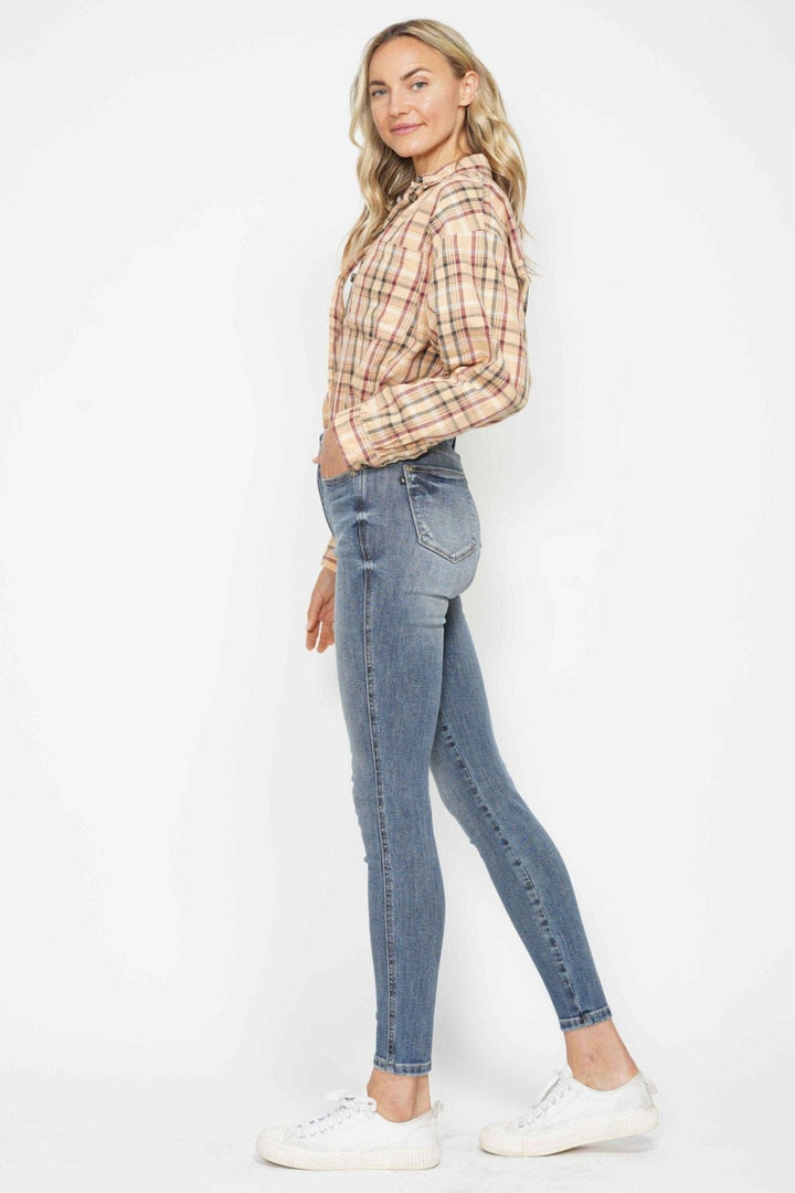 Judy Blue High Waist Tummy Control Contrast Wash Skinny Jeans