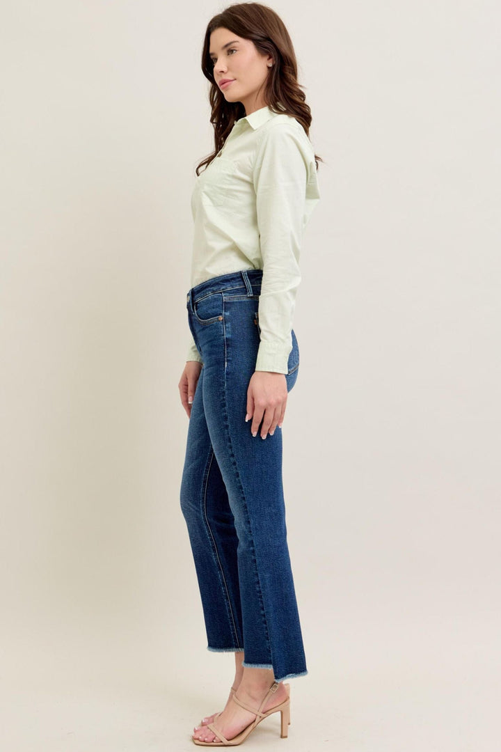 Judy Blue High Waist Washed Kick Flare Jeans