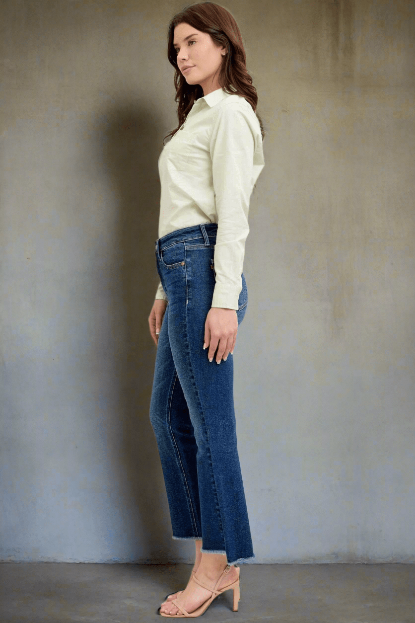 Judy Blue High Waist Washed Kick Flare Jeans