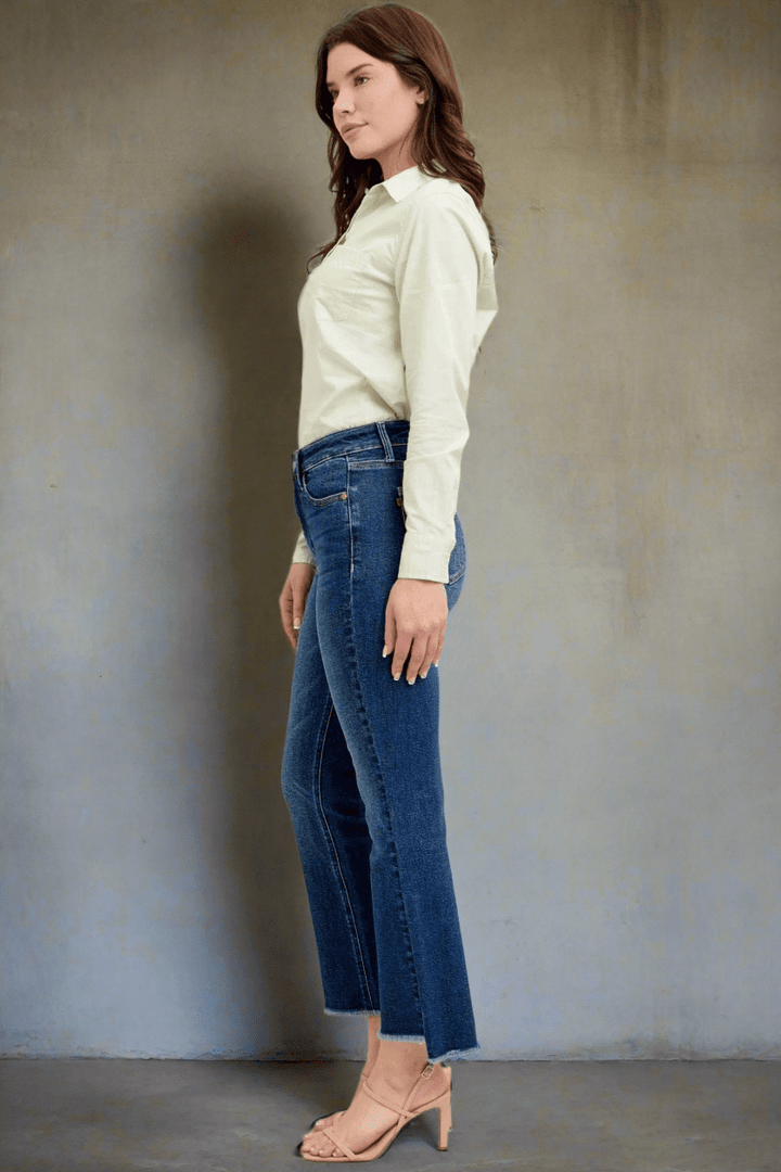 Judy Blue High Waist Washed Kick Flare Jeans
