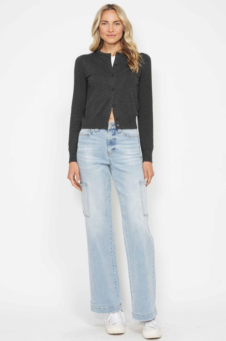 Judy Blue High Waist Wide Leg Cargo Denim Jeans