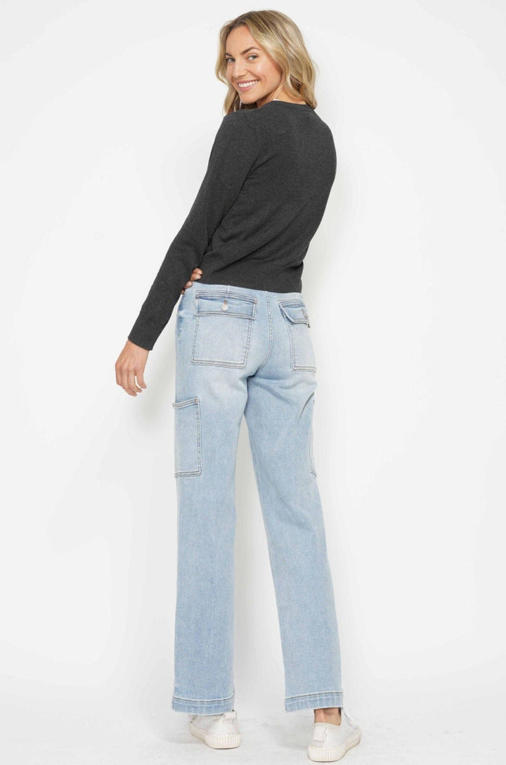 Judy Blue High Waist Wide Leg Cargo Denim Jeans