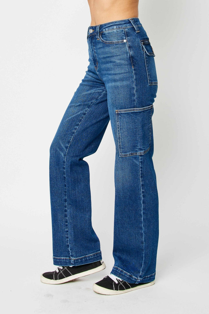 Judy Blue High Waist Wide Leg Cargo Jeans