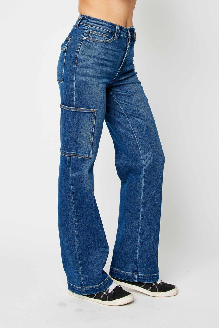 Judy Blue High Waist Wide Leg Cargo Jeans