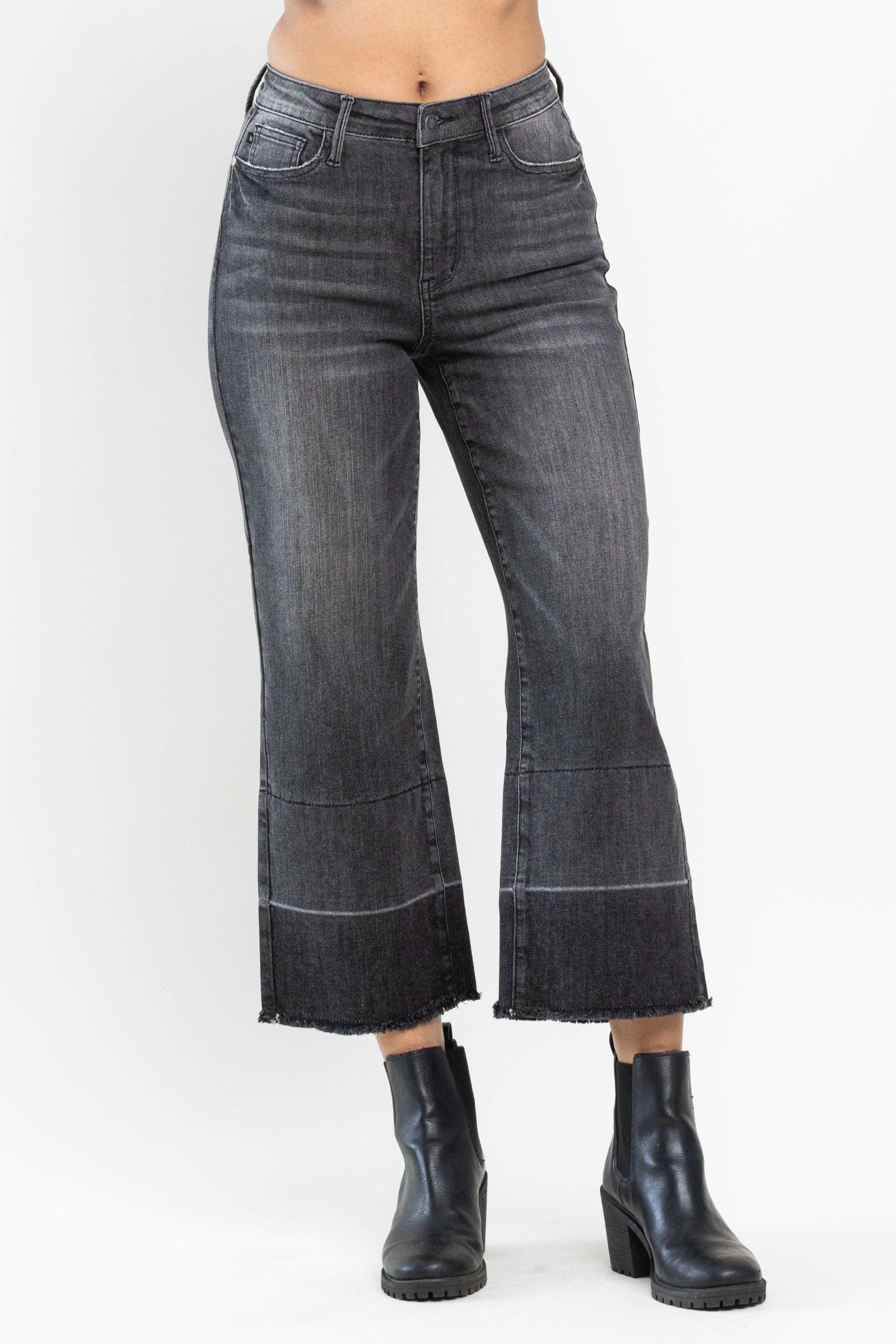 Released hem sale crop jeans