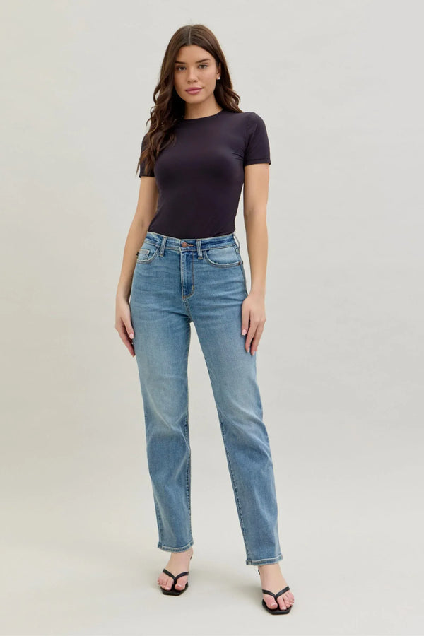 Judy Blue High Waisted Straight Fit Classic Denim Jeans