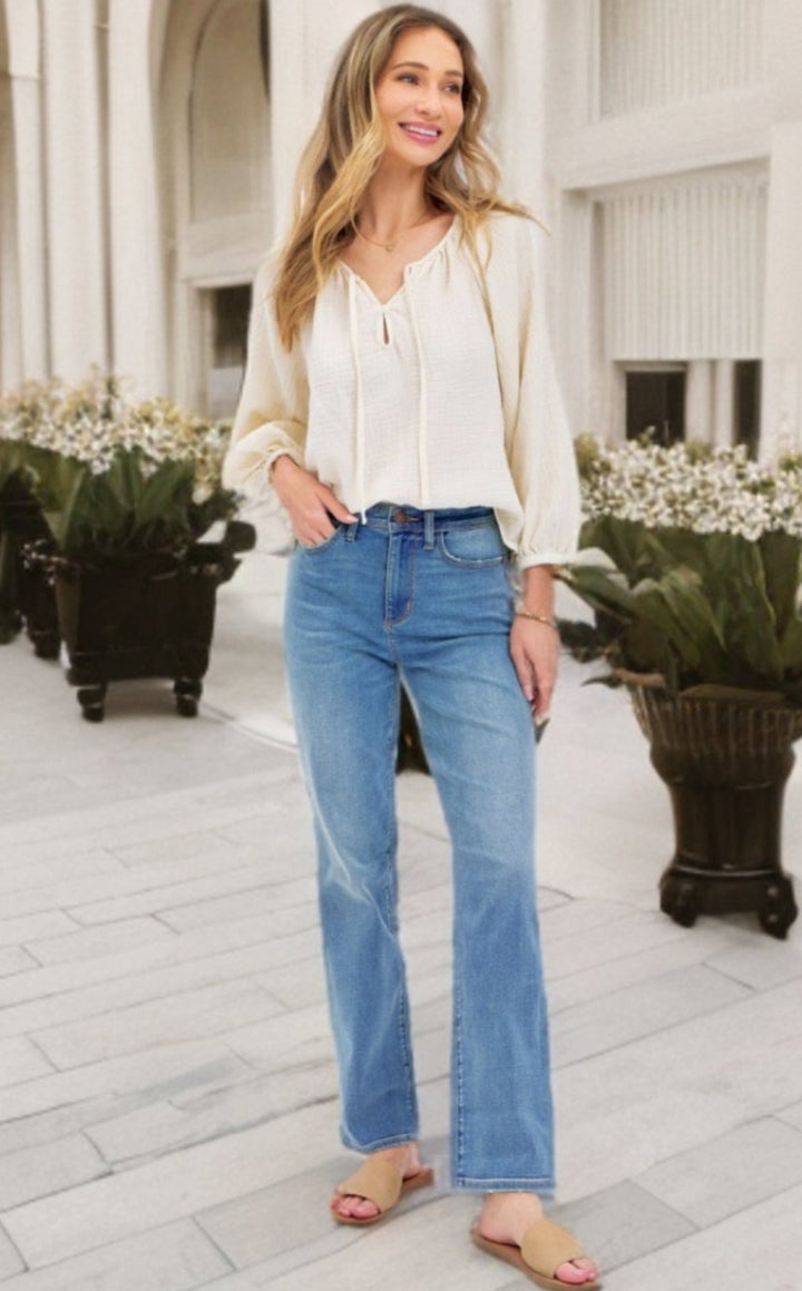 Judy Blue High Waisted Straight Fit Classic Denim Jeans