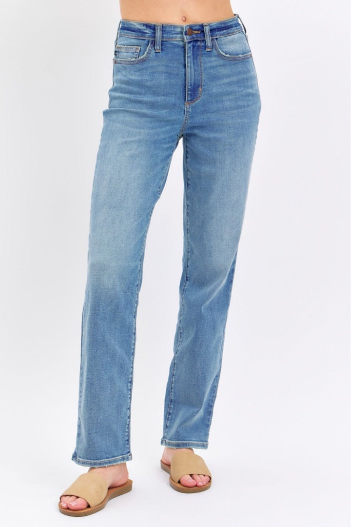 Judy Blue High Waisted Straight Fit Classic Denim Jeans