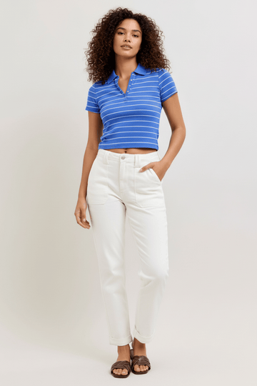 Judy Blue High Waisted Straight Leg Jogger Cuffed Jeans