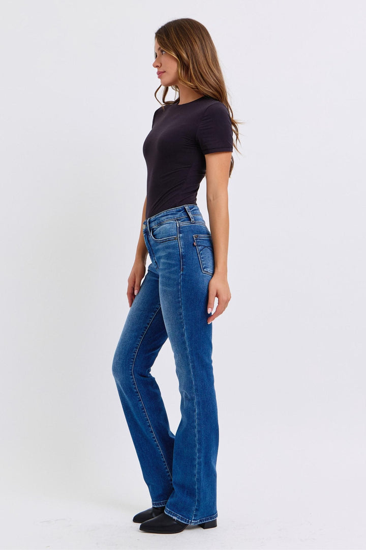 Judy Blue Mid Rise Thermal Bootcut Jeans