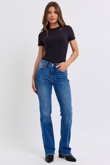 Judy Blue Mid Rise Thermal Bootcut Jeans