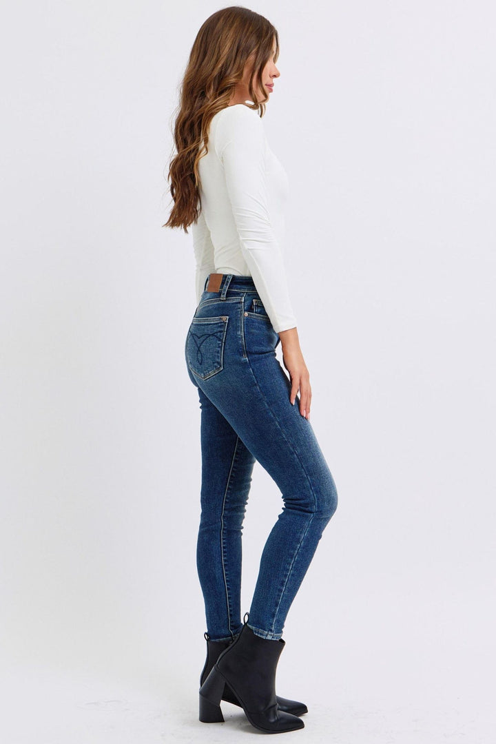Judy Blue Mid Rise Thermal Skinny Jeans