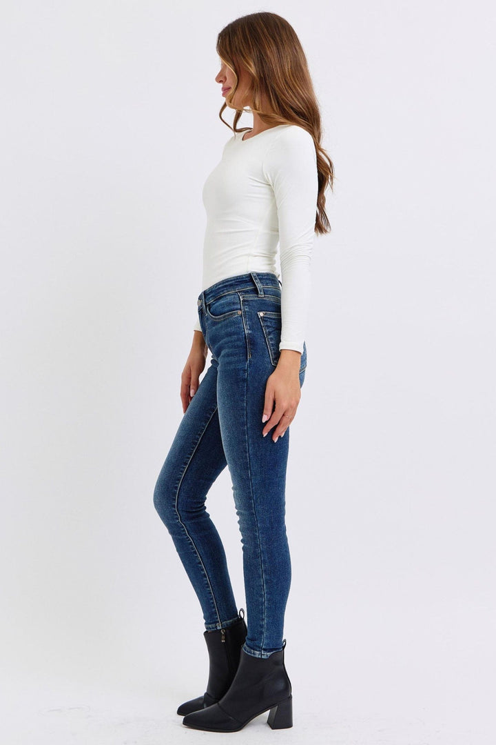 Judy Blue Mid Rise Thermal Skinny Jeans