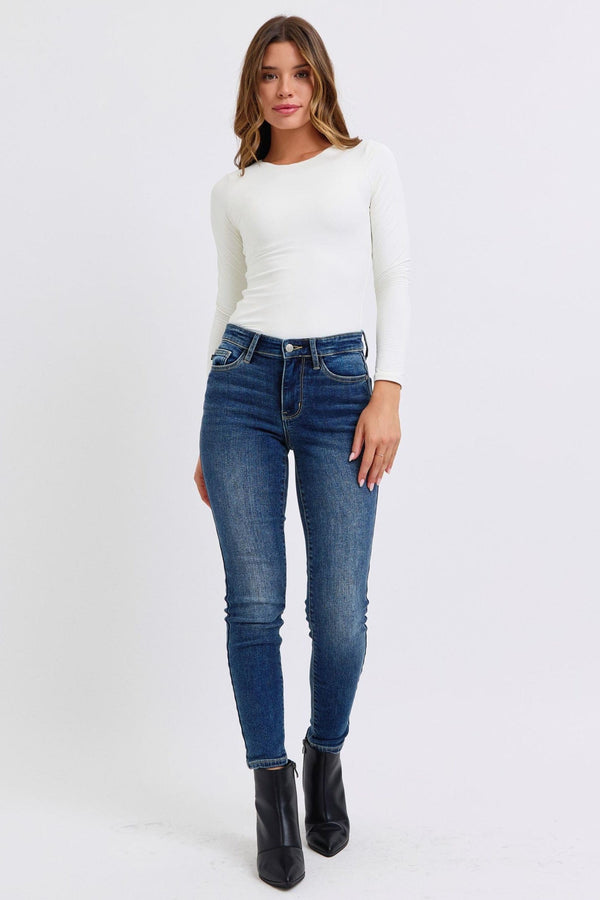 Judy Blue Mid Rise Thermal Skinny Jeans
