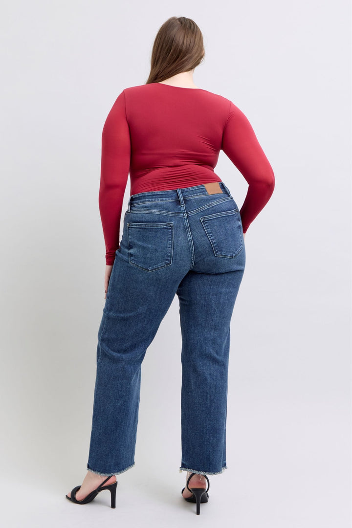 Judy Blue Mid Rise Wide Leg Tinted Classic Jeans