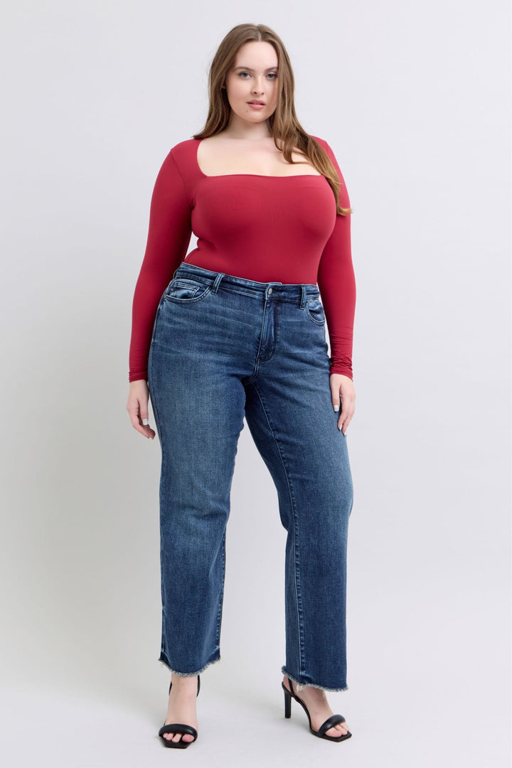 Judy Blue Mid Rise Wide Leg Tinted Classic Jeans