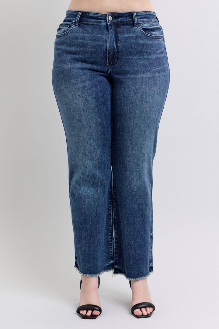 Judy Blue Mid Rise Wide Leg Tinted Classic Jeans