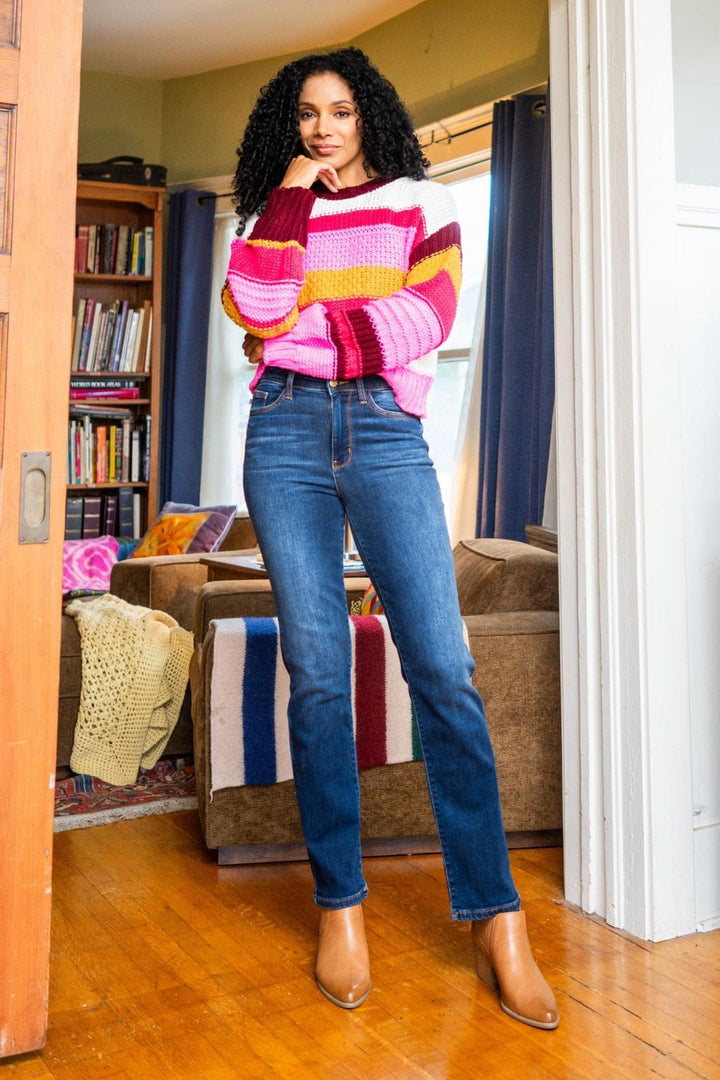 Judy Blue Washed Thermal High Waist Straight Leg Jeans